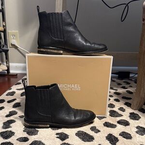 Michael Kors Black Leather Chelsea Boots